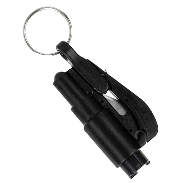 1 Piece Black Two-in-One Car Window Breaker Car Escape Tool Spring-Loaded Fire Safety Hammer