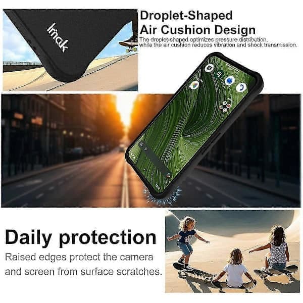 Tkdaddy Imak Deksel til Fairphone (Gen. 6) TPU Mobilskall Airbag Støtsikker Beskyttelse Matt Svart