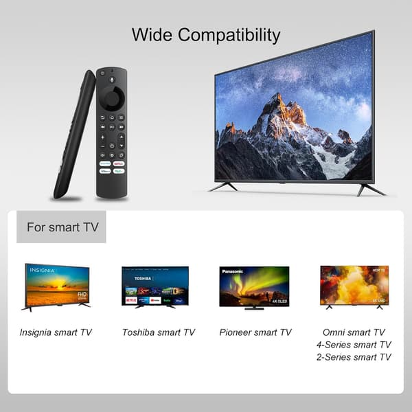 Replacement Remote Control with Voice Control for Insignia, Toshiba, Pioneer Smart TV, Compatible with Fire Smart TV