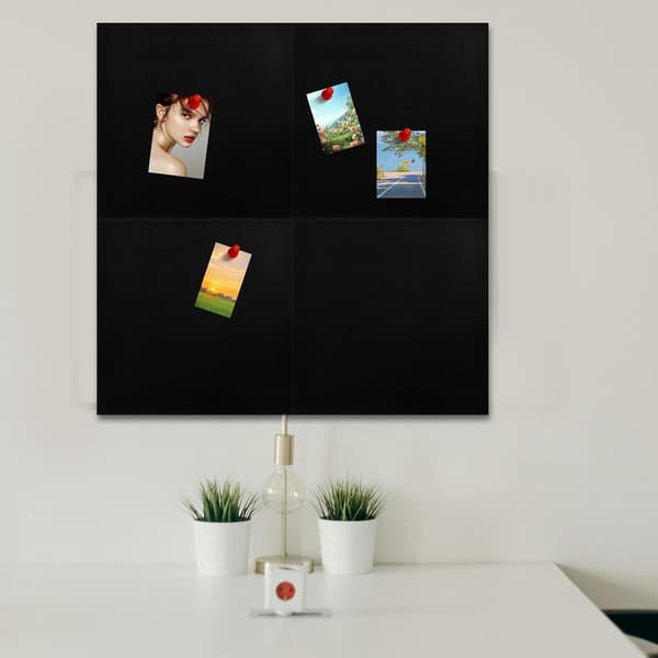 Self-adhesive Felt Boards 4 Pcs Black Square Memo Boards Sound Absorbing