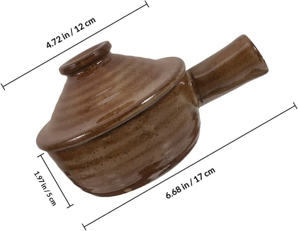 Practical Pot with Handle, Single Handle Design, Coarse Ceramic, Non-stick, Heat-resistant Pot