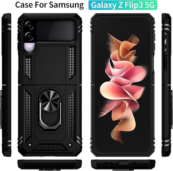 Compatible with Samsung Galaxy Z Flip 3 Case, [Military Grey]