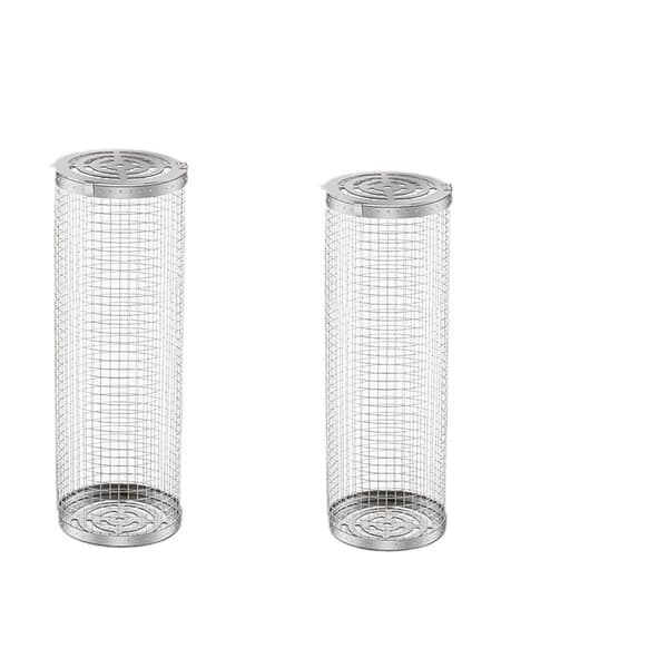 Two Rolling BBQ Baskets - The Best BBQ Baskets Ever, Round Stainless Steel BBQ Racks
