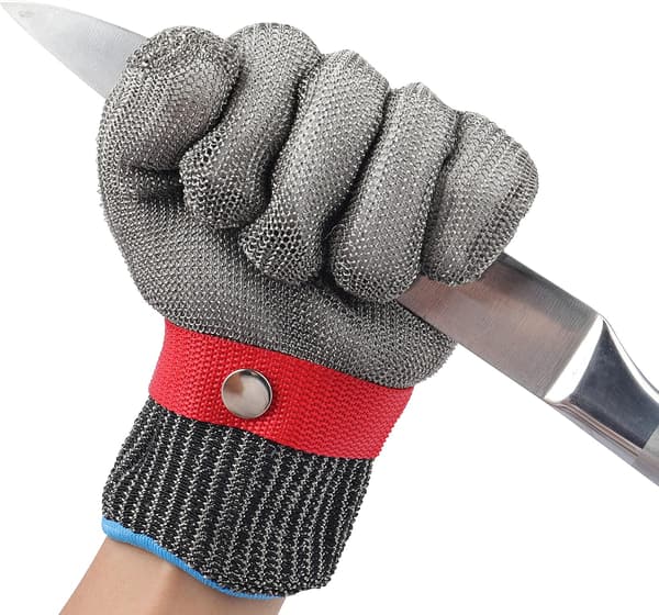 Skærebestandig handske, havehandsker, rustfrit stålnet