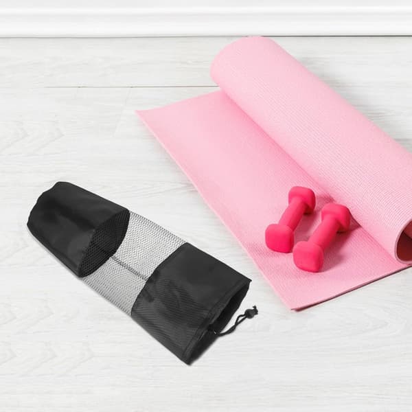 3-pack yogamatta dragskoväskor i mesh, förvaringsväska för sport och gym, svart, bärbar