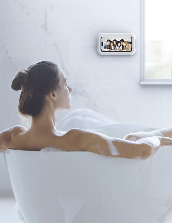 Waterproof Shower Phone Holder - 480° Rotatable and Extendable Shower iPhone Case, Wall Mounted Phone Holder for Bathroom [Ho]