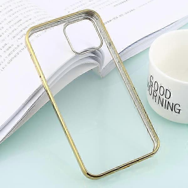 För iPhone 12 / 12 Pro Ultratunt Pläterat TPU-skyddsfodral (guld)