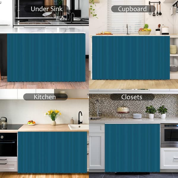 Kitchen Curtain, Short, Self-Adhesive Dustproof Cabinet Curtain for Under Sink (Coffee Maker, 70 * 90 cm)