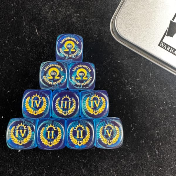 Limitless Warrior Blue Dice Set 20 Pieces, 16mm Resin with Storage Case Ultra Warrior Ultra Warrior