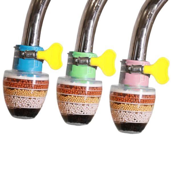 3-pack Mini Tap Water Filter 6 Layers Activated Carbon Faucet