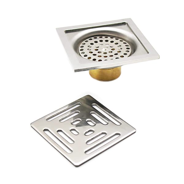 Stainless steel floor drain with check valve, double-layer filtration, effective deodorization, suitable for bathroom, kitchen, toilet.