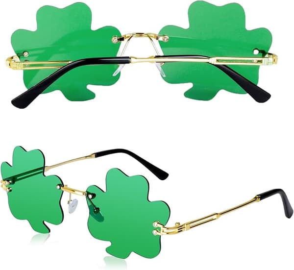 Patrick's Day Solbriller Saint Patricks Tilbehør Grøn Shamrock Stil