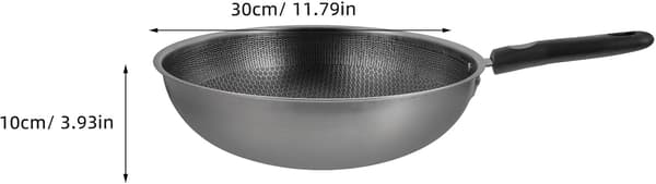 Non-Stick Stegepande Rustfri Wok med Bikagestruktur Bakelithåndtag Varmebevarende