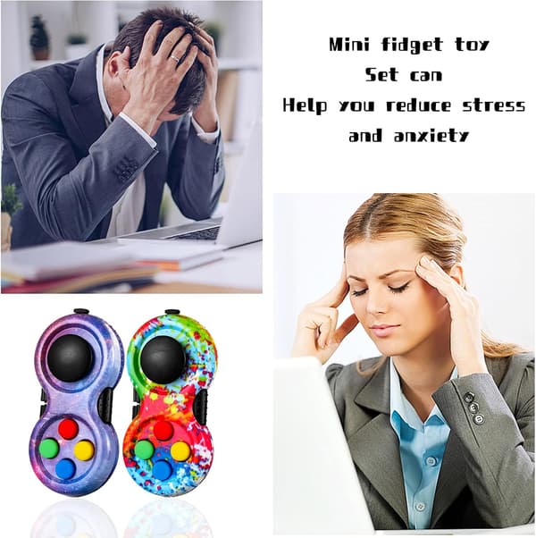 2 stk. Fidget Controller Pad, Bærbar Stressreducerende Spilleplade Hånd Fidget Pad til at Frigøre Stress og Angst