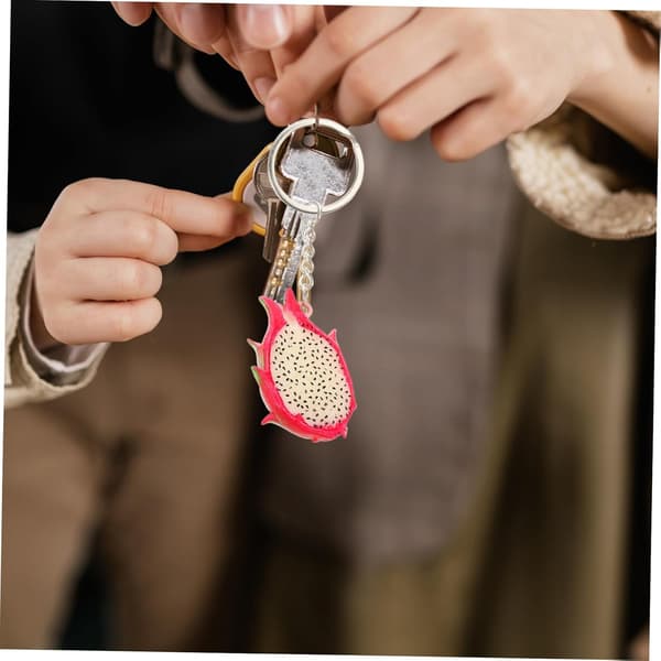 Cute Pitaya Keychain Fruit Charm Aesthetic Bag Pendant for Backpack Accessories Realistic Design