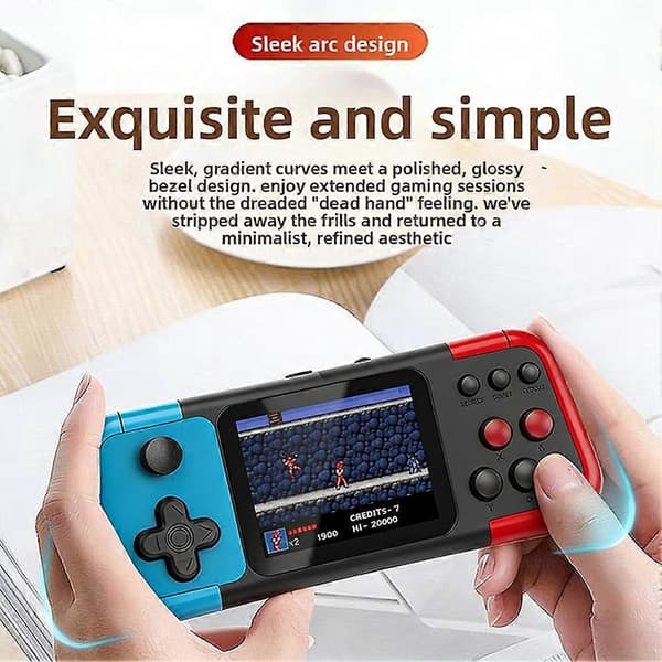 A12 Retro Gaming Console, 3.0-inch Screen, Built-in 666 Classic Games, HiFi Speaker, 3D Joystick, Handheld Game Console B Blue & Red. Blue & red.