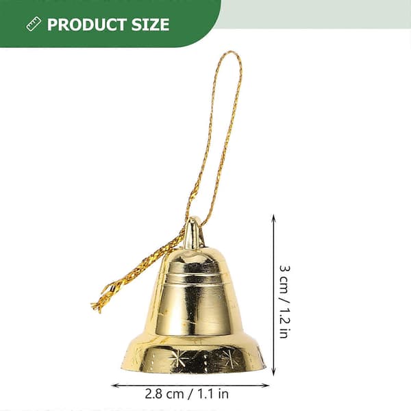Golden Bell-Shaped Hanging Decoration for Christmas Tree 36 pcs [DB]