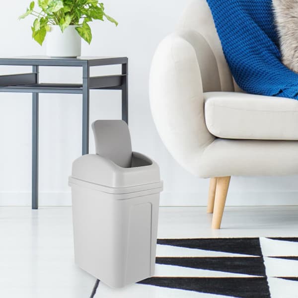 Multifunksjonell søppelbøtte med svinglokk 12l Robust gjenbrukbart PP-materiale Moderne stil