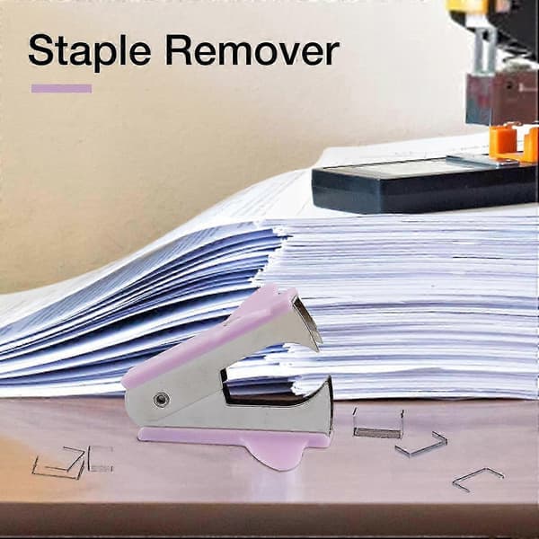 Staple Remover, Portable Reusable Office Supplies with Non-Slip Handle, Purple 26s