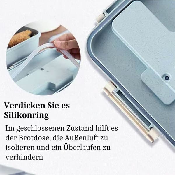1000 ml naturlig hvede-madkasse med spisepinde og ske til KLB