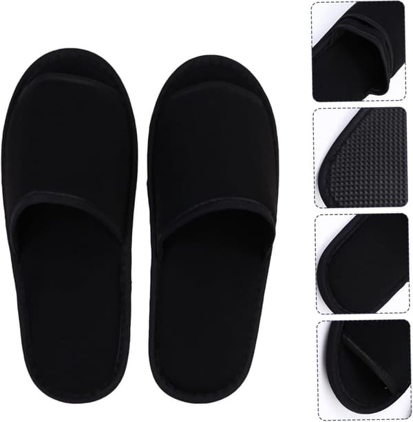2 Pairs Portable Foldable Travel Slippers, Breathable Material, Open Toe Design