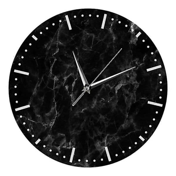 Creative Simple Marbling Pattern Wall Clock Acrylic Square Hanging For Store Display 1-pack (FMY) Black 30x30cm
