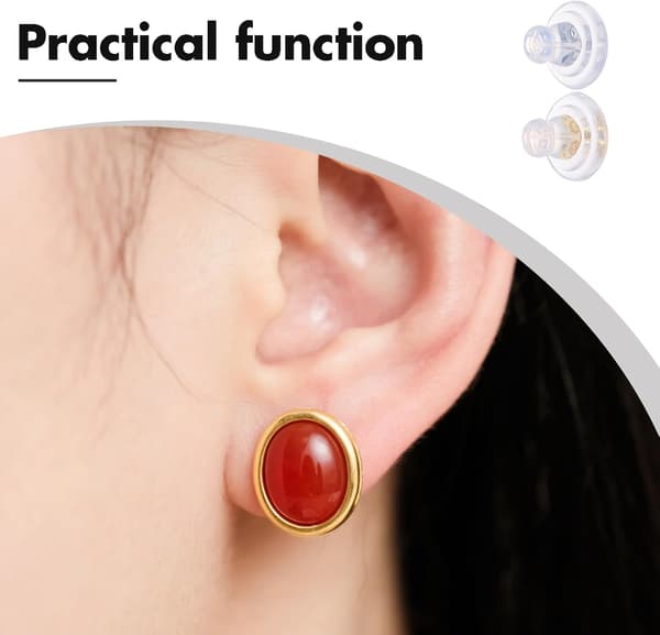 20 Pieces Silicone Earring Backs, Soft Ear Plugs in Copper and Silver