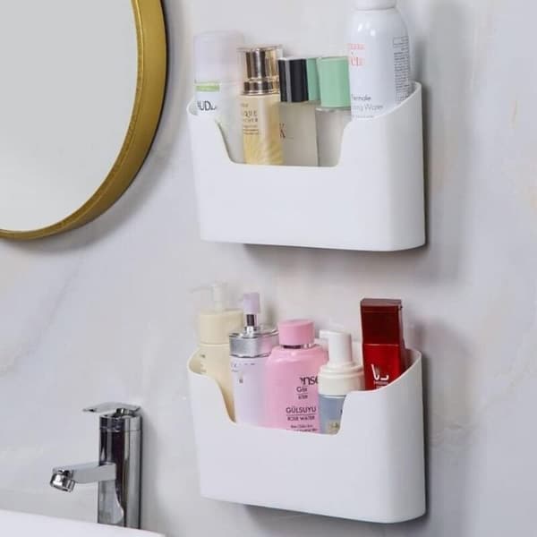 Self-adhesive wall-mounted storage box - Set of 2 - ABS plastic - Max load 2 kg - For kitchen, bathroom, refrigerator