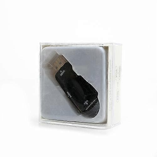 Musta HDMI-uros - VGA-naarasvideoadapterimuunnin äänilähdöllä + äänikaapeli