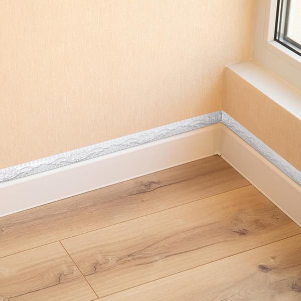 Self-adhesive flexible strip, 3.5 cm x 5 m, decorative PVC trim, self-adhesive wall trim for cabinets, white