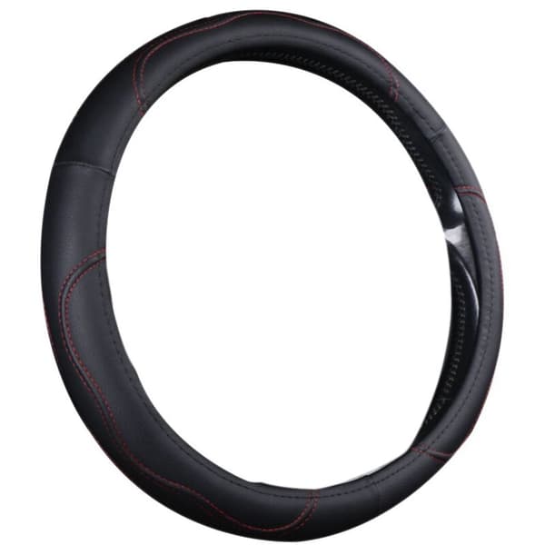 Universal bilratovertræk i mikrofiberlæder, 38 cm, 15 tommer, skridsikkert, sort + rød