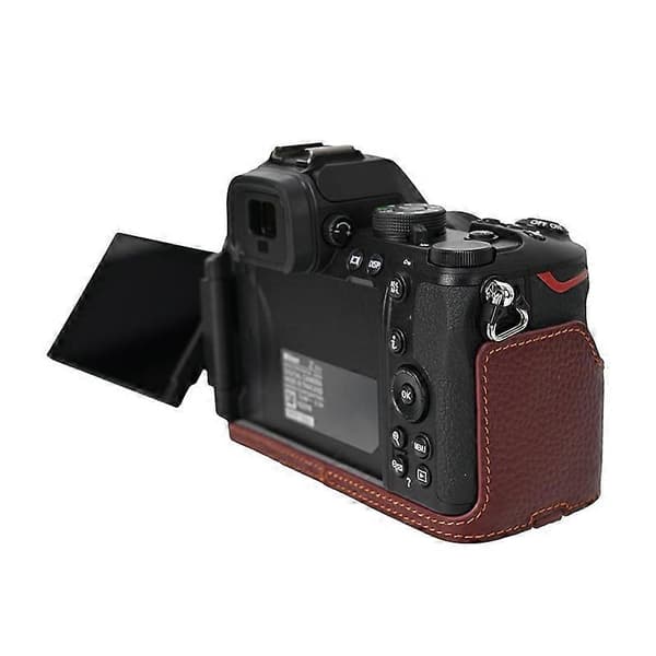 Ægte læder kamerataske til Nikon Z 50 II - Kaffe