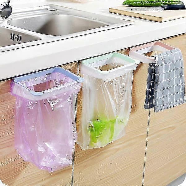 Cabinet-Mounted Trash Bag Holder, Portable Garbage Bag Rack, Plastic Holder for Trash for Kitchen Cabinet Door for Kitchen, Dining Room, Camping (1 pc)