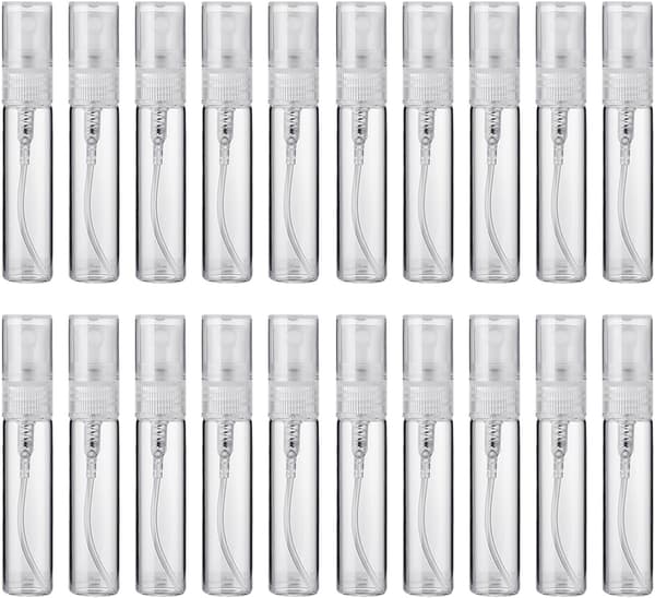 20 st bärbara mini-sprayflaskor i glas för kvinnors parfymflaskor för hårdofter