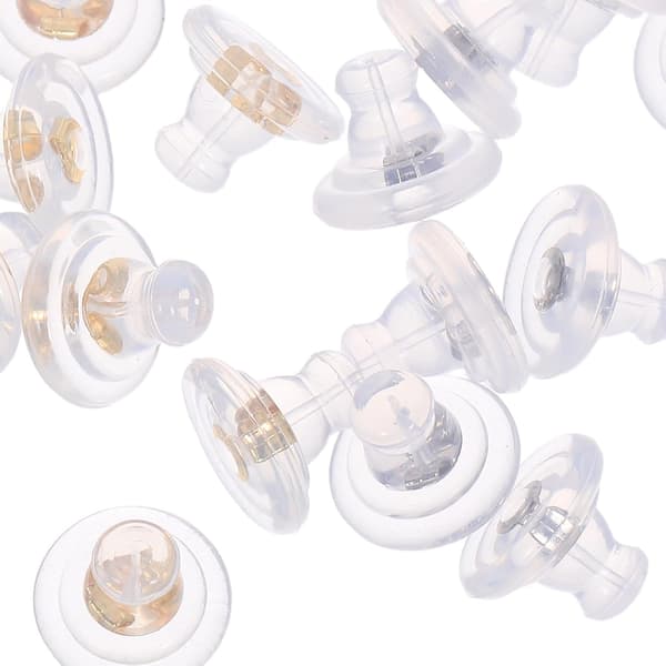20 Pieces Silicone Earring Backs, Soft Ear Plugs in Copper and Silver