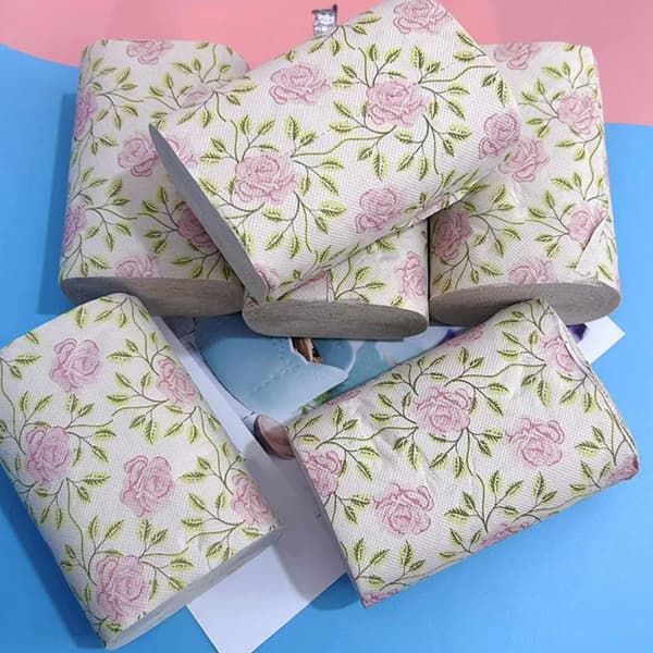 10 Rolls Rose Pattern Toilet Paper, Solid Core, Bathroom Paper, Bulk Pack, Decorative Toilet Paper