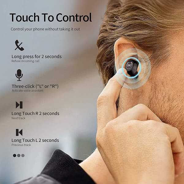Wireless Earbuds, TWS Wireless Earbuds with Dual Microphones for iPhone and Android