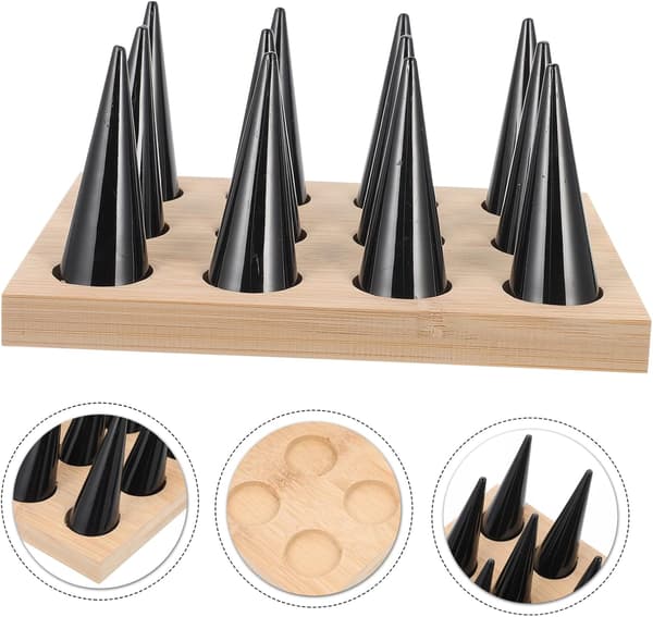 1 sett ringdisplaystativ smykker displaystativ ringer organizer rack 12