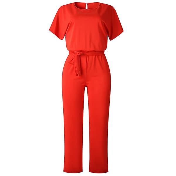 Dame Jumpsuit Casual Brede Ben Aftenfest Lang Playsuit Rød