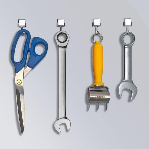 16 Pcs Magnetic Hooks 6 kg, Neodymium, Silver - for Refrigerator, Kitchen, Office, Clothes Rack