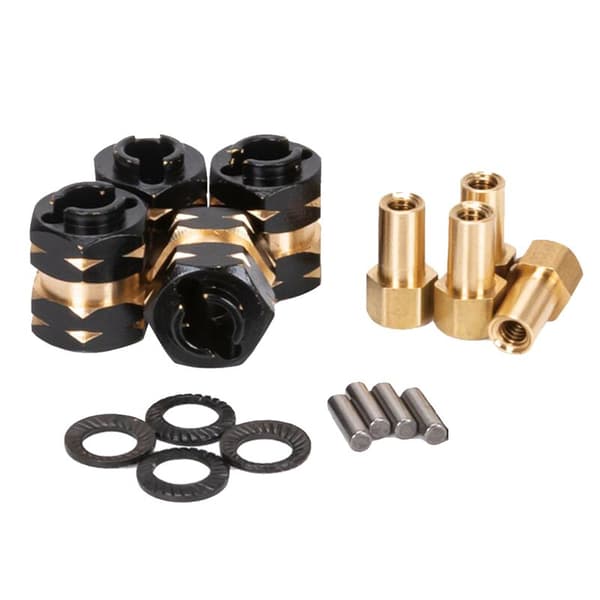 Messing forlænget hjulnavadapter akselmodvægt til Axial SCX24 JLU Deadbolt C10 opgraderinger