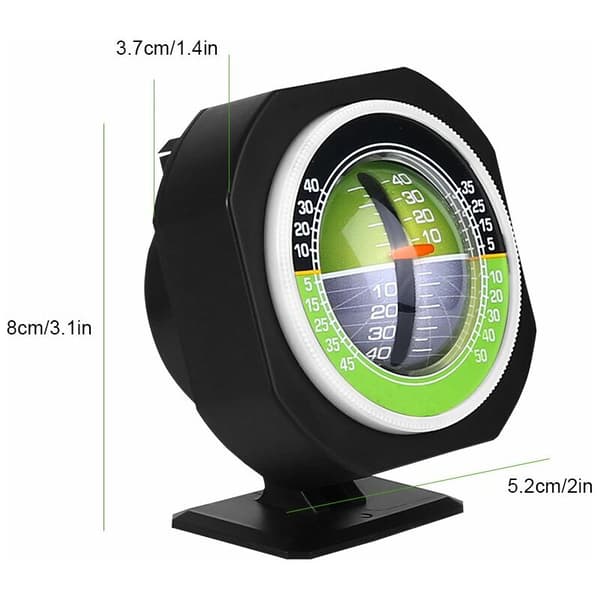 Inclinometer 4x4, Car Inclinometer, Outdoor Auto Mini Compact Compass Illuminated LED Car Compass Angle Inclinometer Swivel Measuring Instrument