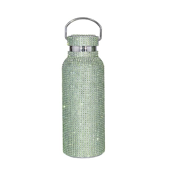 Timanttivesipullo Bling Strassi Ruostumaton Teräs Termospullo, 100% Uusi vihreä vihreä vihreä green