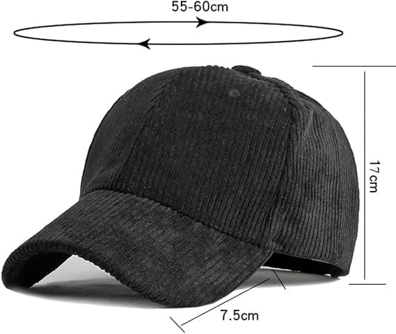 Unisex Corduroy Baseball Cap Justerbar Klassisk Sportkeps Utomhus Solid Caps
