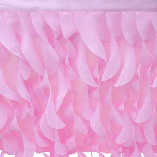 Hängande tyllbordskjol Tutu bordskläder för födelsedag bröllopsfester, sängdekor rosa 77 H x L 275 cm