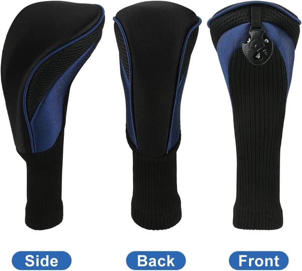 Golfklubbsöverdrag för fairway woods driver hybrider, 3 st lång hals mesh golfklubbsöverdrag set