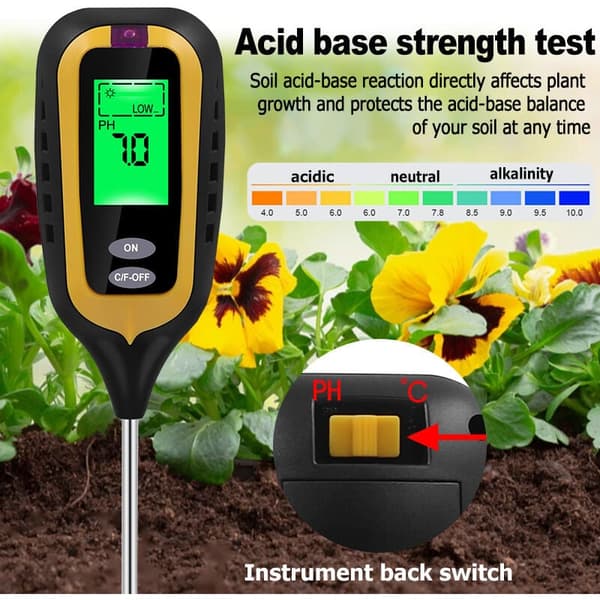 Garden Tool Kits, Large High-Definition LCD Screen Soil Moisture Sensor for Garden, Lawn, Yard