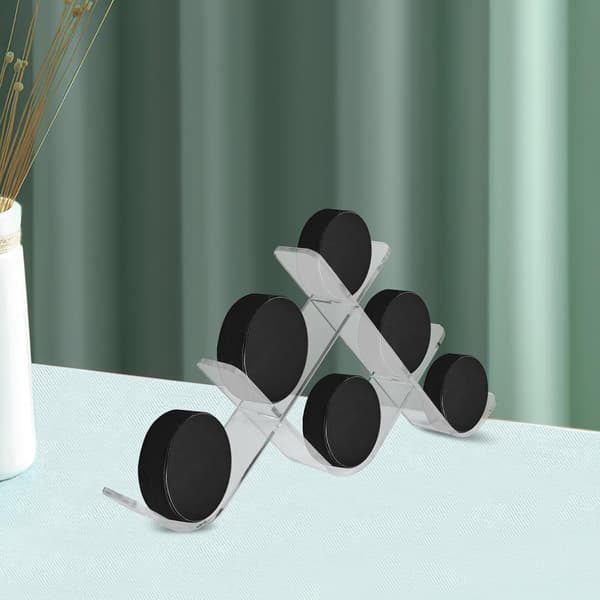 Hockeypuck Displayställ W-form Akrylställ för 6 Puckar Organizer Hållare Lämplig