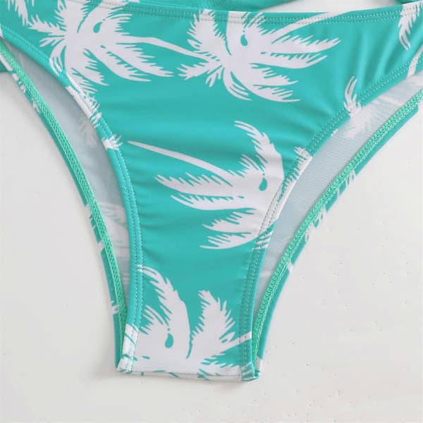 Women's High Neck Halter Tankini Set, Side Drawstring Tankini Top with Bikini Bottom, Two Piece Swimsuit, Blue M Blue M