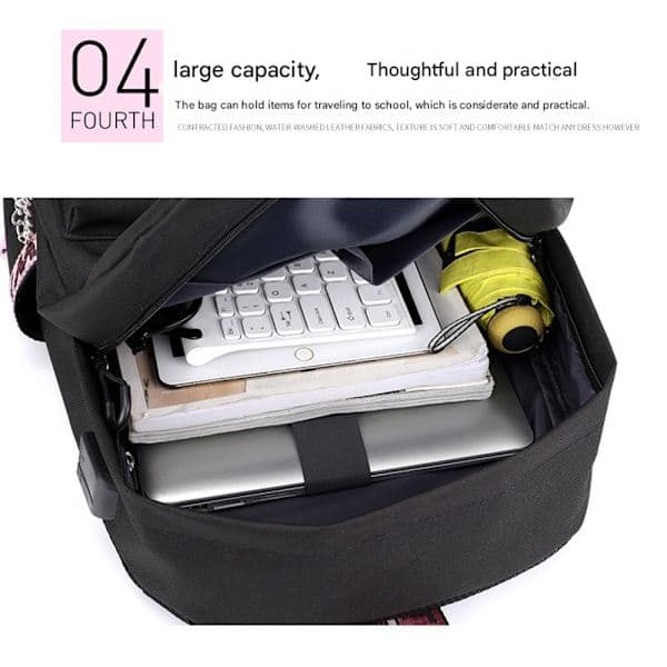 New StrayKids Seungmin Peripheral Same Style Chain Backpack USB Rechargeable Leisure Bag Travel Backpack